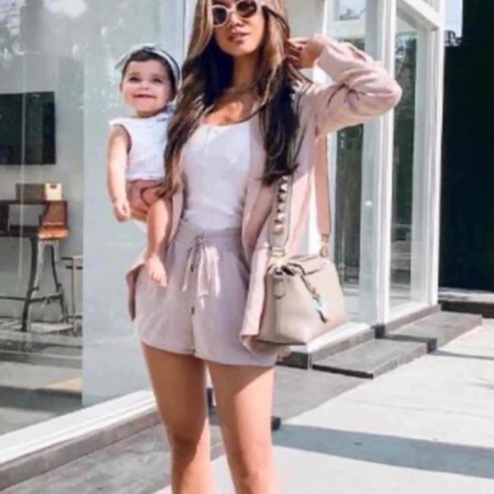 ❤️David Lerner Mesh lined Bodysuit in Baby Pink EUC